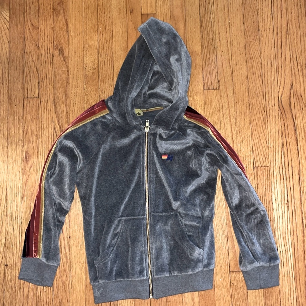 Aviator Nation Kids Velvet 5-stripe Hoodie-matching pants  posted